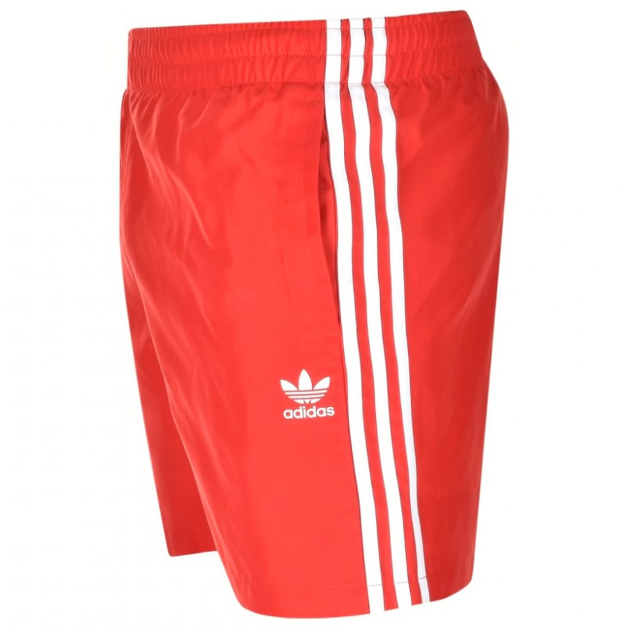 Alternative Image for Productadidas Originals 3 Stripes Swim Shorts Red3